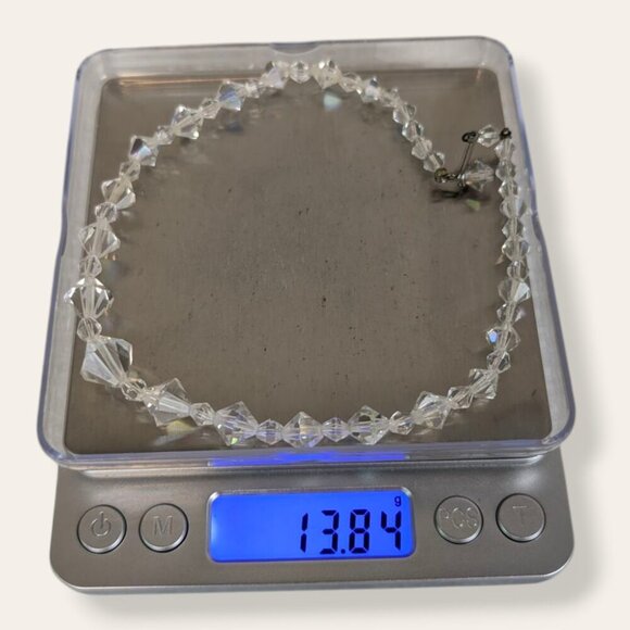 Vintage Short Bicone AB Crystal Necklace - Picture 5 of 5